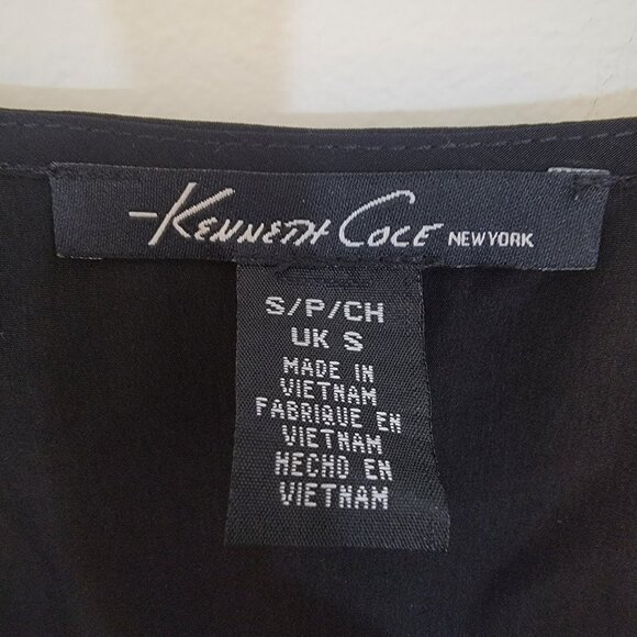 KENNETH COLE New York Ladies Sz Smal‎ Black Sleeveless Maxi-Dress Assymetric EUC - Picture 3 of 8